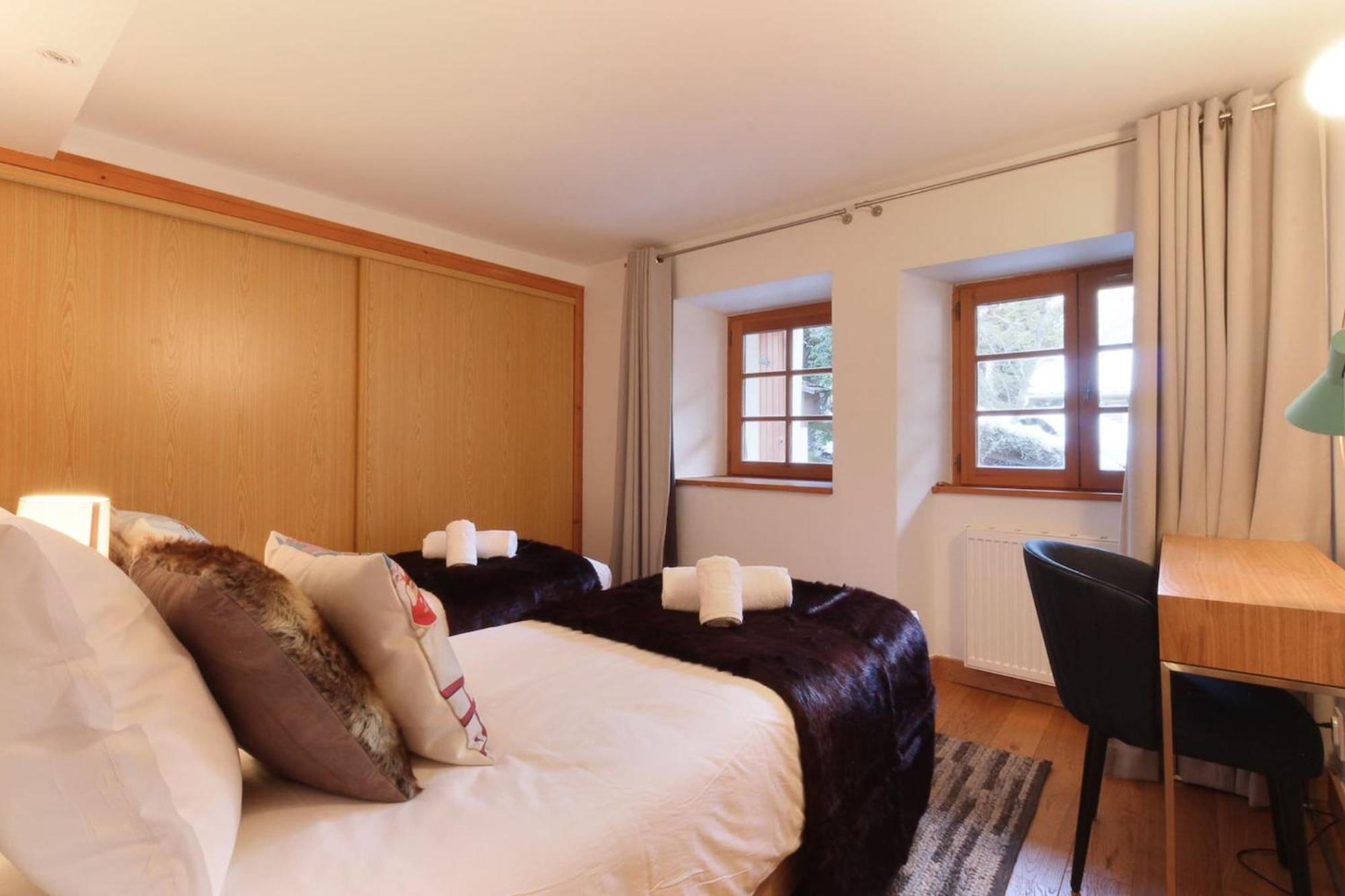 דירות Les Alpins - Centre De Chamonix - Renove Avec Jardin Et Vue Imprenable Sur Le Montblanc מראה חיצוני תמונה